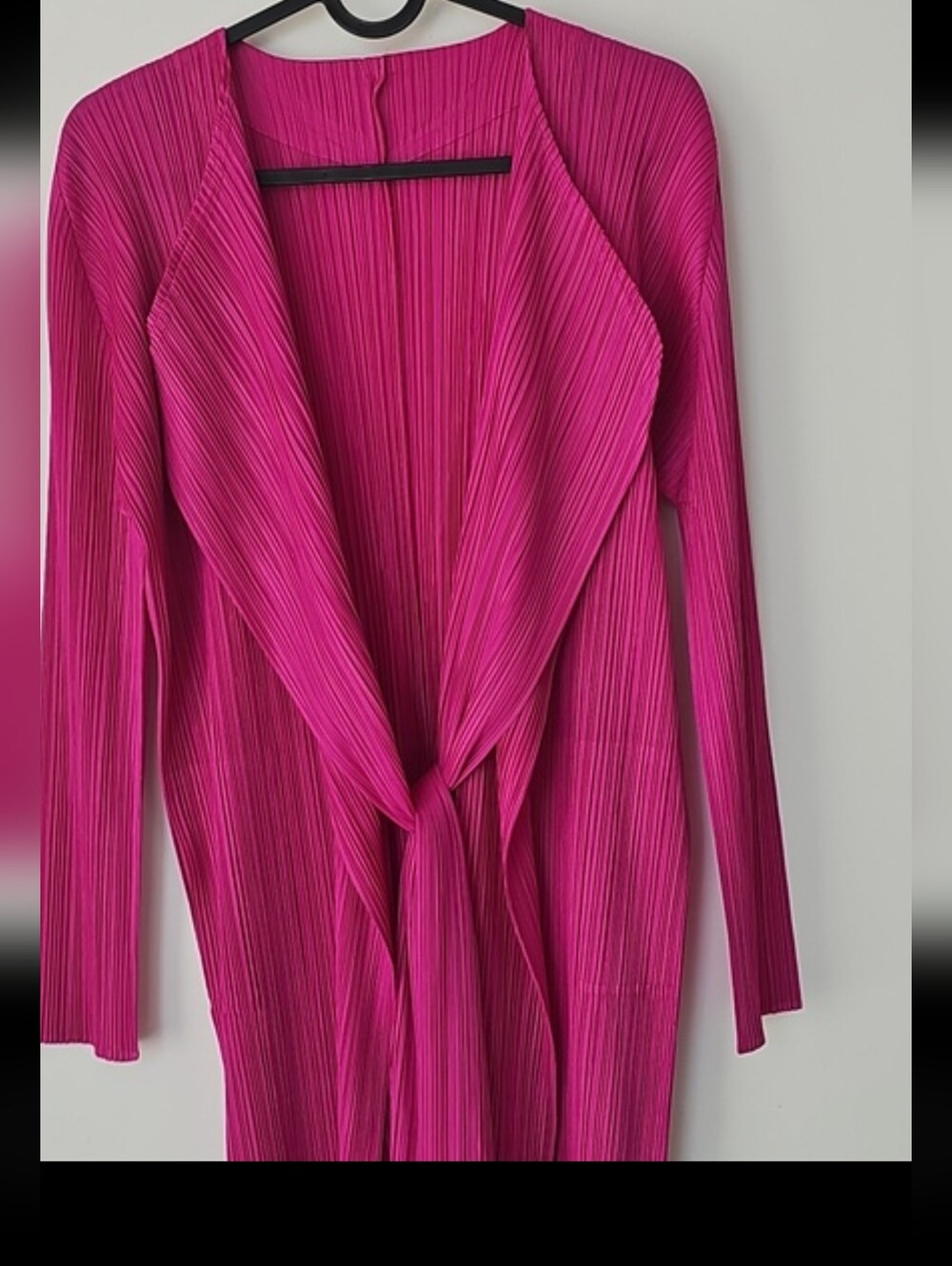 Issey Miyake Pleats Please Long Cardigan / Light Coat With Pockets